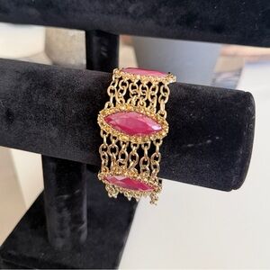 Elegant Gold and Fuscia Jessica Simpson Bracelet